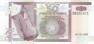 Burundi p36e 50 Francs 2005